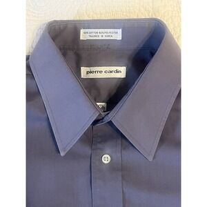 Pierre Cardin‎ Dress Shirt 17 1/2 34/35 Gray Grey Button Down Collared